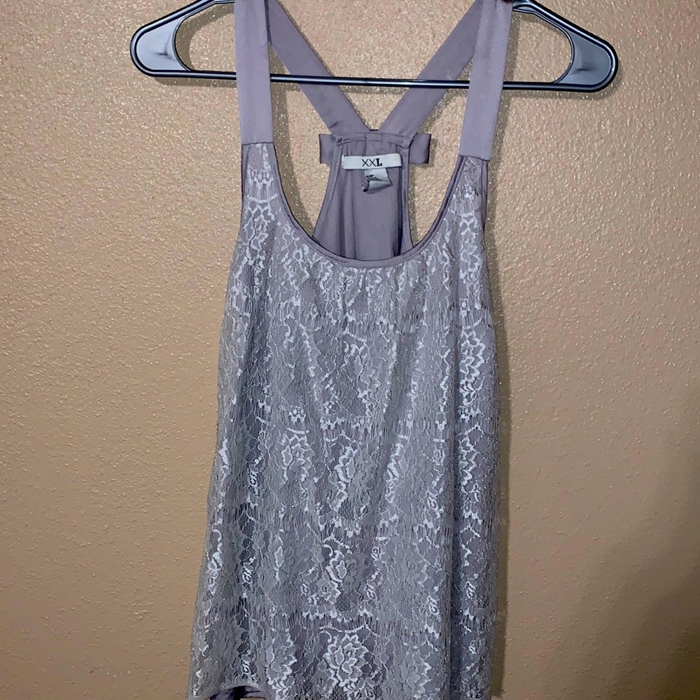 Silver Lacey Top